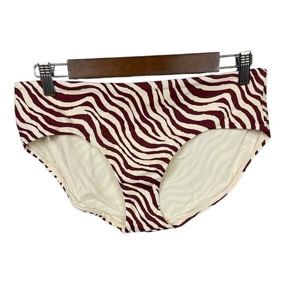 Andie Swim The Hipster Bottom in Bias‎ Stripe Truffle Brown and Cream Size M NWT - Picture 3 of 7